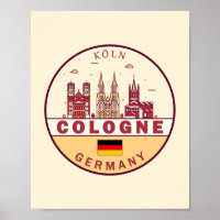 Cologne Germany City Skyline Emblem