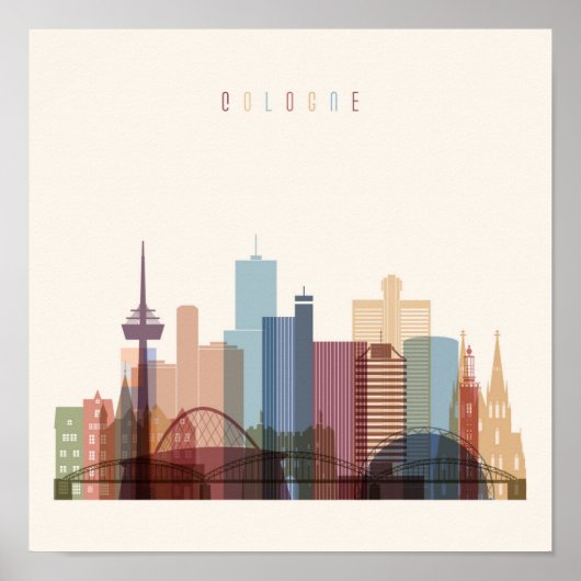 Cologne, Germany | City Skyline Poster (Vorne)