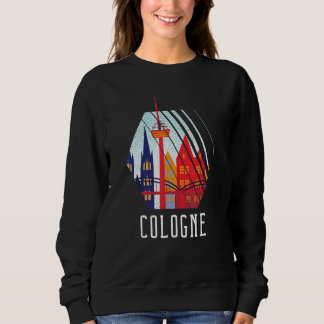 Cologne Germany City Skyline Silhouette Outline Sk Sweatshirt