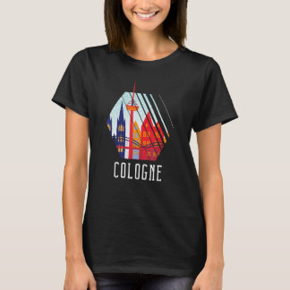 Cologne Germany City Skyline Silhouette Outline Sk T-Shirt