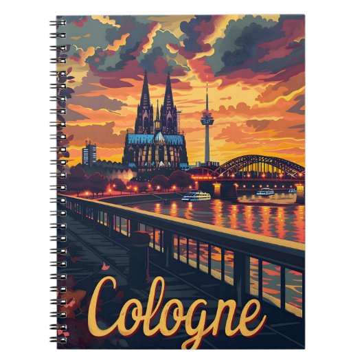 Cologne Rhin Sunset Notizblock (Vorderseite)