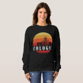 Cologne Skyline in Retro Vintage Style Sweatshirt (Vorne ganz)