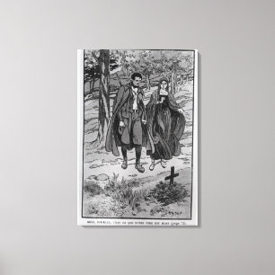 Colomba u. ihr Bruder neben ihrem Vater Leinwanddruck