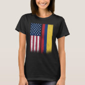 Colombia Colombian American Flags Proud USA Colomb T-Shirt (Vorderseite)