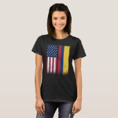Colombia Colombian American Flags Proud USA Colomb T-Shirt (Vorne ganz)