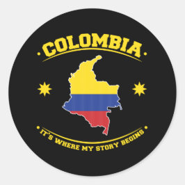 Colombia Colombian Flag Heritage Pride Runder Aufkleber