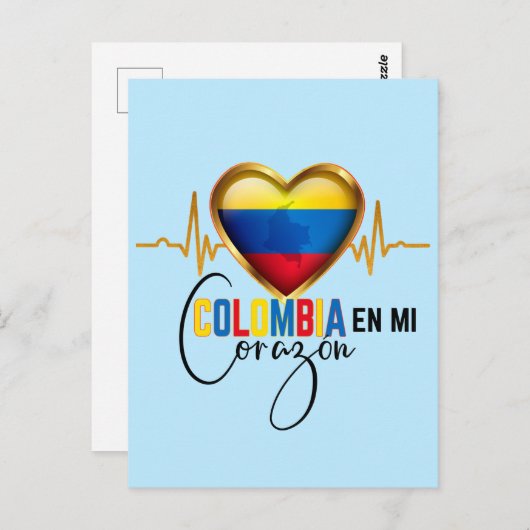 Colombia en mi Corazon Colombian Pride Postkarte (Vorne/Hinten)