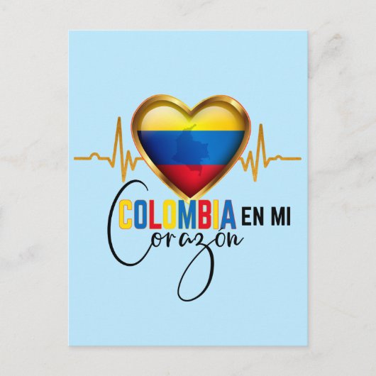 Colombia en mi Corazon Colombian Pride Postkarte (Vorderseite)