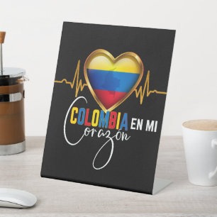 Colombia en mi Corazon Colombian Pride Sockelschild
