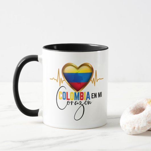 Colombia en mi Corazon Colombian Pride Tasse (Mit Donut)