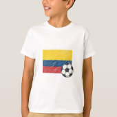Colombia flag and crayon-style soccer ball T-Shirt (Vorderseite)