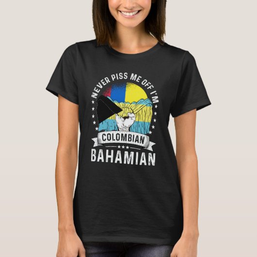 Colombia Flag Bahamas Grown Humor Citizen Pride T-Shirt (Vorderseite)