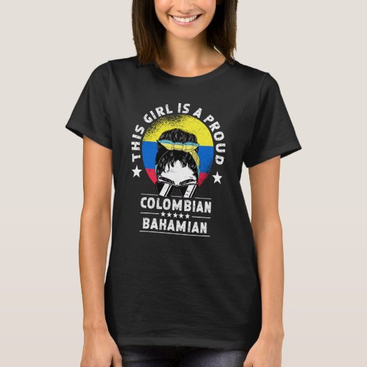 Colombia Flag Bahamas Grown Women Girl Citizen Pri T-Shirt (Vorderseite)