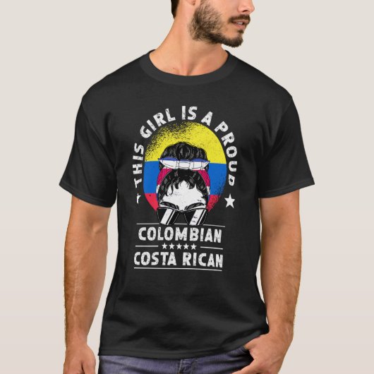 Colombia Flag Costa Rica Grown Women Girl Citizen T-Shirt (Vorderseite)