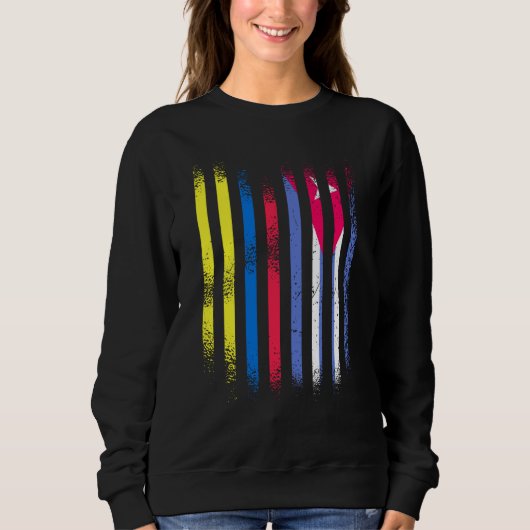 Colombia Flag Cuba Grown Country Flags Stripes Sweatshirt (Vorderseite)