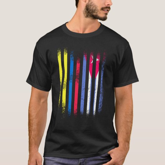 Colombia Flag Cuba Grown Country Flags Stripes T-Shirt (Vorderseite)