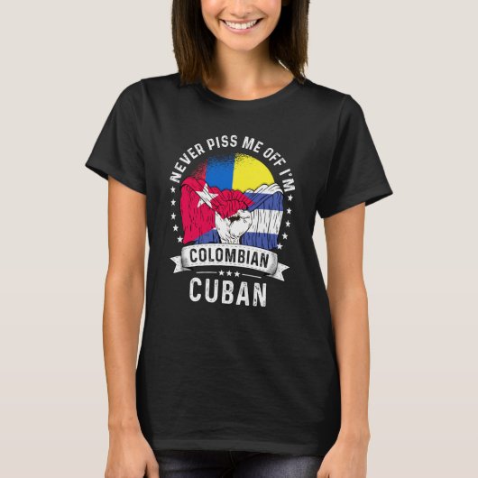 Colombia Flag Cuba Grown  Humor Citizen Pride T-Shirt (Vorderseite)