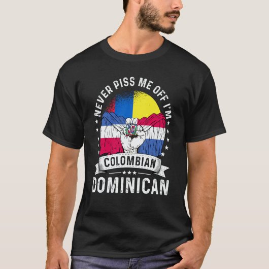 Colombia Flag Dominican Grown Humor Citizen Pride T-Shirt (Vorderseite)