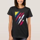 Colombia Flag Dominican Grown Patriot Country Stri T-Shirt (Vorderseite)