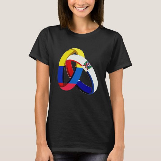 Colombia Flag Dominican Grown Ring Marriage Weddin T-Shirt (Vorderseite)
