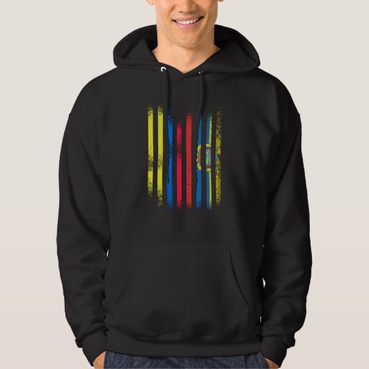 Colombia Flag Ecuador Grown Country Flags Stripes Hoodie (Vorderseite)