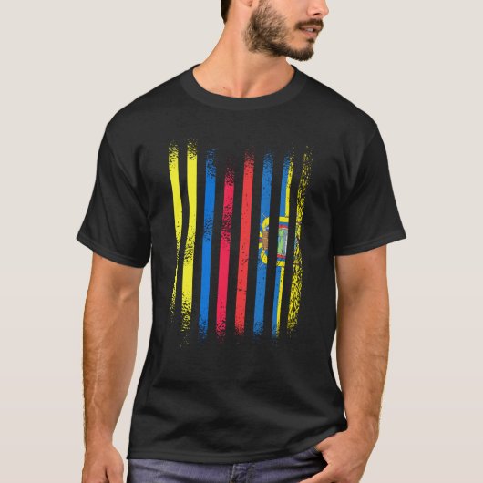 Colombia Flag Ecuador Grown Country Flags Stripes T-Shirt (Vorderseite)