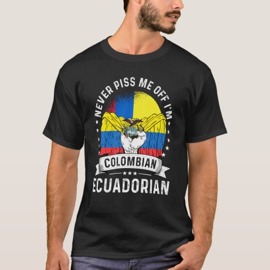 Colombia Flag Ecuador Grown  Humor Citizen Pride T-Shirt (Vorderseite)