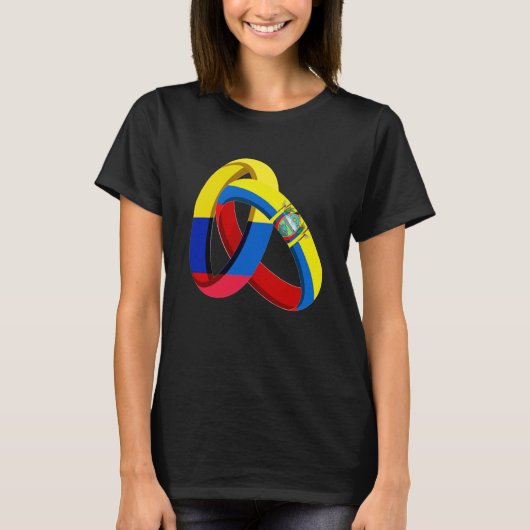 Colombia Flag Ecuador Grown Ring Marriage Wedding T-Shirt (Vorderseite)