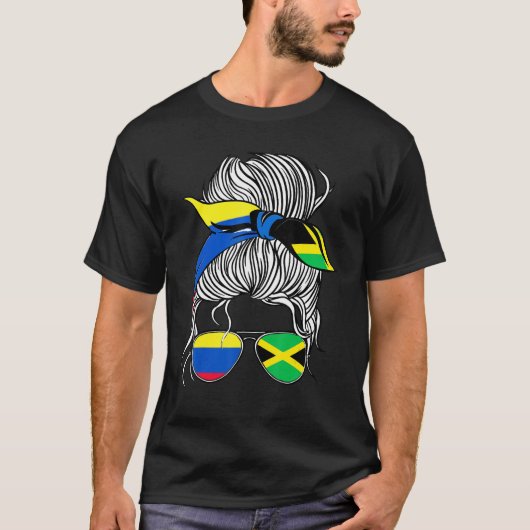 Colombia Flag Jamaica Grown Women Girl Country T-Shirt (Vorderseite)