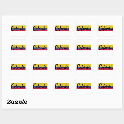 Colombia Flag Pixel Lettering Sticker (Blatt)