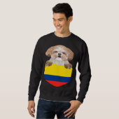 Colombia Flag Shih Tzu Dog In Pocket Sweatshirt (Vorne ganz)
