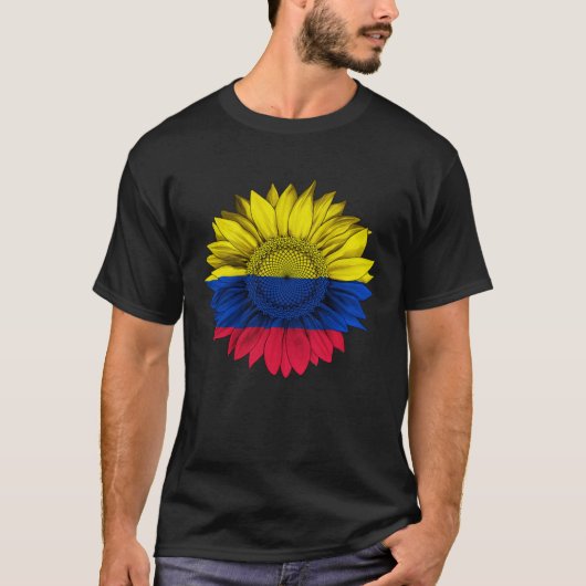 Colombia Flag Sunflower Colombian Roots Proud Patr T-Shirt (Vorderseite)