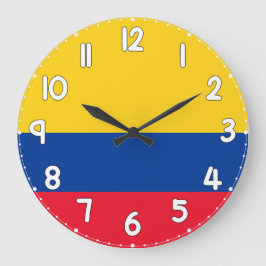 Colombia Flag Wall Clock – Patriotic Home Decor Große Wanduhr