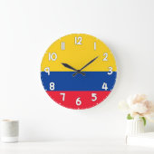 Colombia Flag Wall Clock – Patriotic Home Decor Große Wanduhr (Zuhause)
