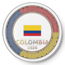 Colombia Football Fan Flag Circular Badge World Cu