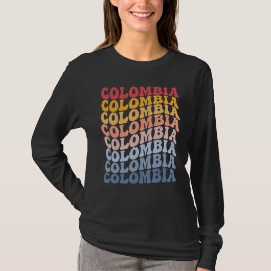 Colombia Groovy Retro Colombian T-Shirt (Vorderseite)