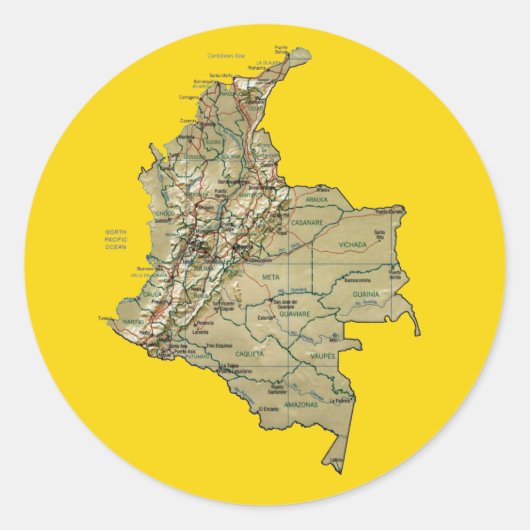 Colombia Map Sticker (Vorderseite)