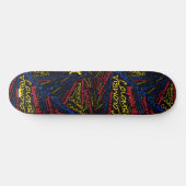 Colombia National Pride Wordcloud Skateboard (Horizontal)