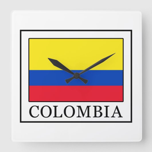 Colombia Quadratische Wanduhr (Vorderseite)
