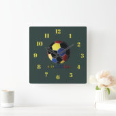 Colombia Quadratische Wanduhr (Zuhause)