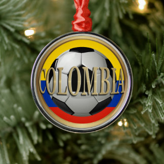 Colombia Soccer Ball Weihnachten Ornament Aus Metall