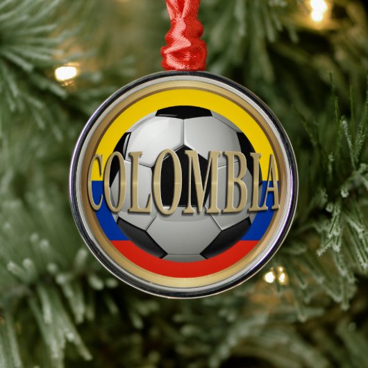 Colombia Soccer Ball Weihnachten Ornament Aus Metall (Baum)