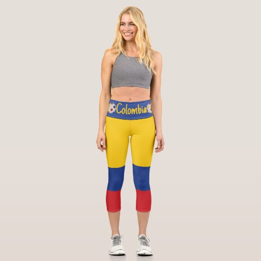 Colombia Soccer Capri Leggings (Vorderseite)