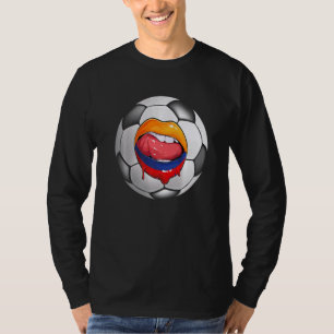 Colombia Soccer Fan Kolumbianische Flagge Mund T-Shirt