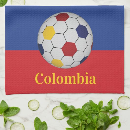Colombia Soccer Poster Geschirrtuch (Gefaltet)