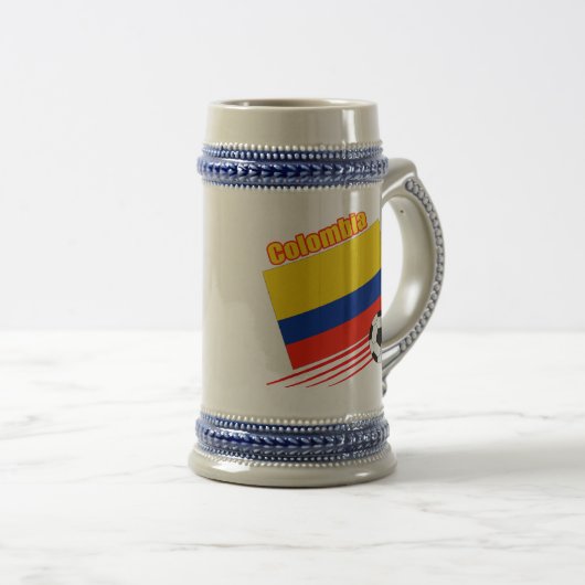 Colombia Soccer Team Bierglas (VorderseiteRechts)
