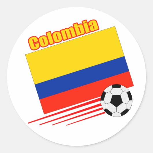 Colombia Soccer Team Runder Aufkleber (Vorderseite)