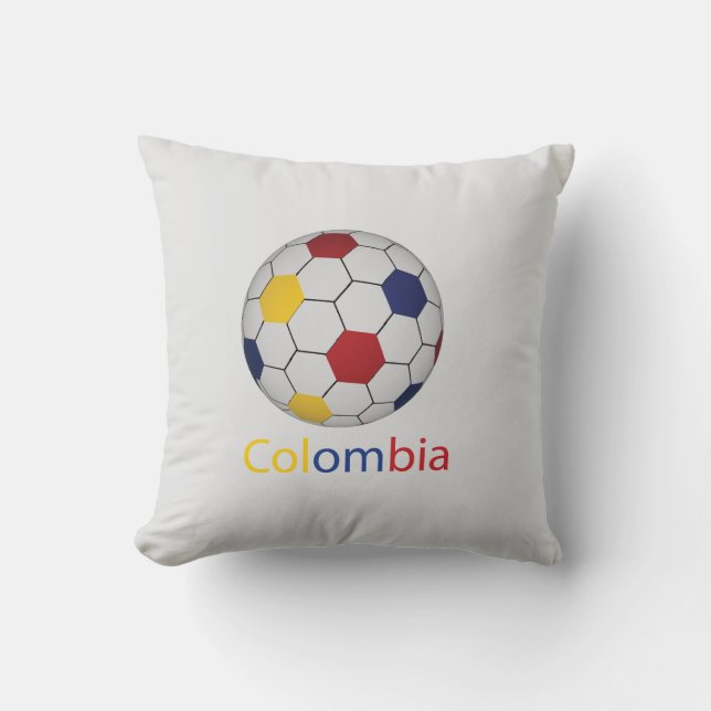Colombia Soccer Throw Pillow Kissen (Vorderseite)