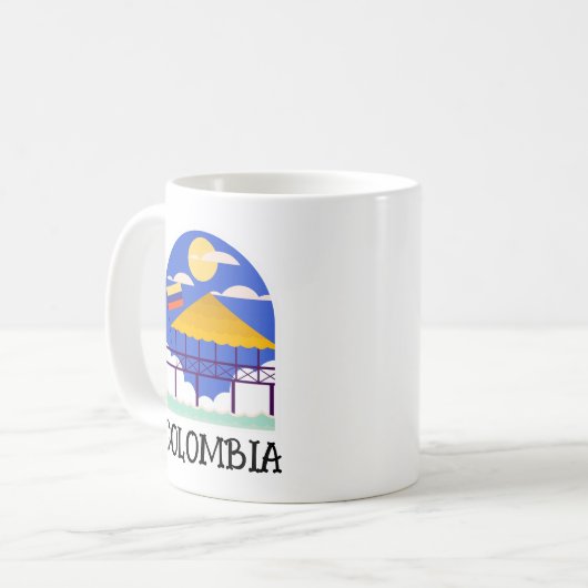 Colombia Vintage Travel Kaffeetasse (Vorderseite Links)