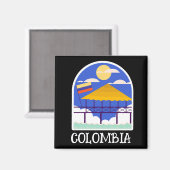 Colombia Vintage Travel Magnet (Vorderseite/Rückseite)
